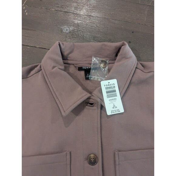 NWT Torrid Fleece Brown Trucker Shacket Jacket Coat W Pockets Buttons Sz 2 Or 2X - Picture 5 of 7